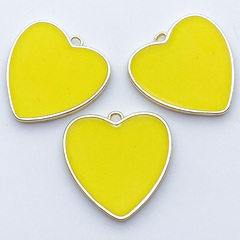 Подвеска Сердце, цвет золото+желтый, размер 21*20 мм, цена за 1 шт