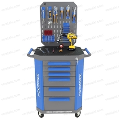 Гефест-ТИ-06-ЭП Инструментальная тележка с экраном и ящиками
