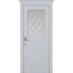 Купить Межкомнатная дверь массив сосны Валенсия Браш эмаль грей остеклённая