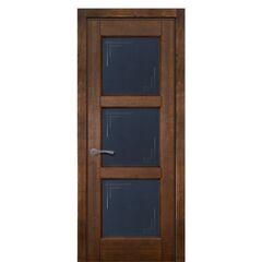 Купить Межкомнатная дверь массив ольхи Турин античный орех остеклённая