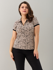 Блузка БЛ-115/бежевый-зебра