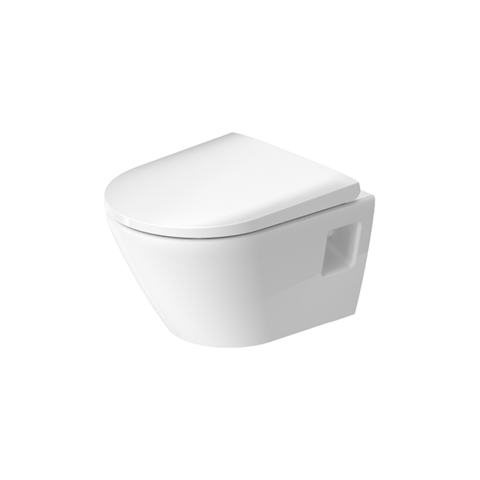 Duravit 45870900A1 (2587090000+0021690000) Duravit D-Neo Унитаз подвесной укороченный, 370 x 480 мм, безободковый, в комплекте с сиденьем 0021690000 цвет: белый СПЕЦЦЕНА