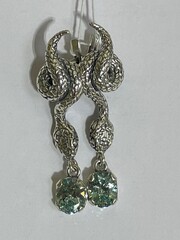 Кобра (серьги из серебра)
