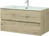 Aquanet 274135 Тумба с раковиной Алвита new 100 2 ящ. цв.дуб веллингтон белый (274135)
