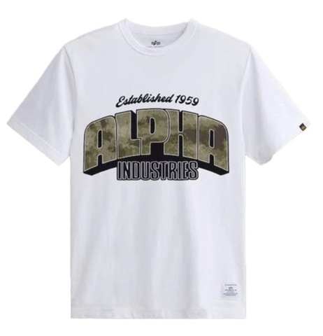 Футболка Alpha Industries Alpha Camo Logo Tee White (Белый)