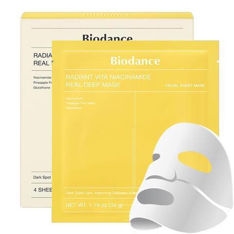 Гидрогелевая маска с ниацинамидом для сияния кожи Biodance Radiant Vita Niacinamide Real Deep Mask