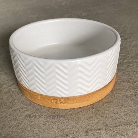 1001 Набор керамических мисок на подставках "White Waves" (2 шт х 400 мл)