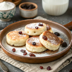 Сырники пышные с изюмом / 6 шт (500 гр)