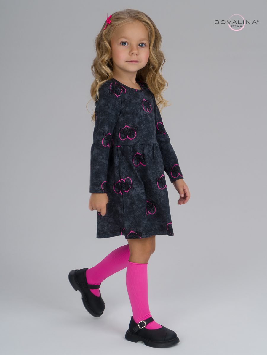 Платье Эля варенка графит сердце