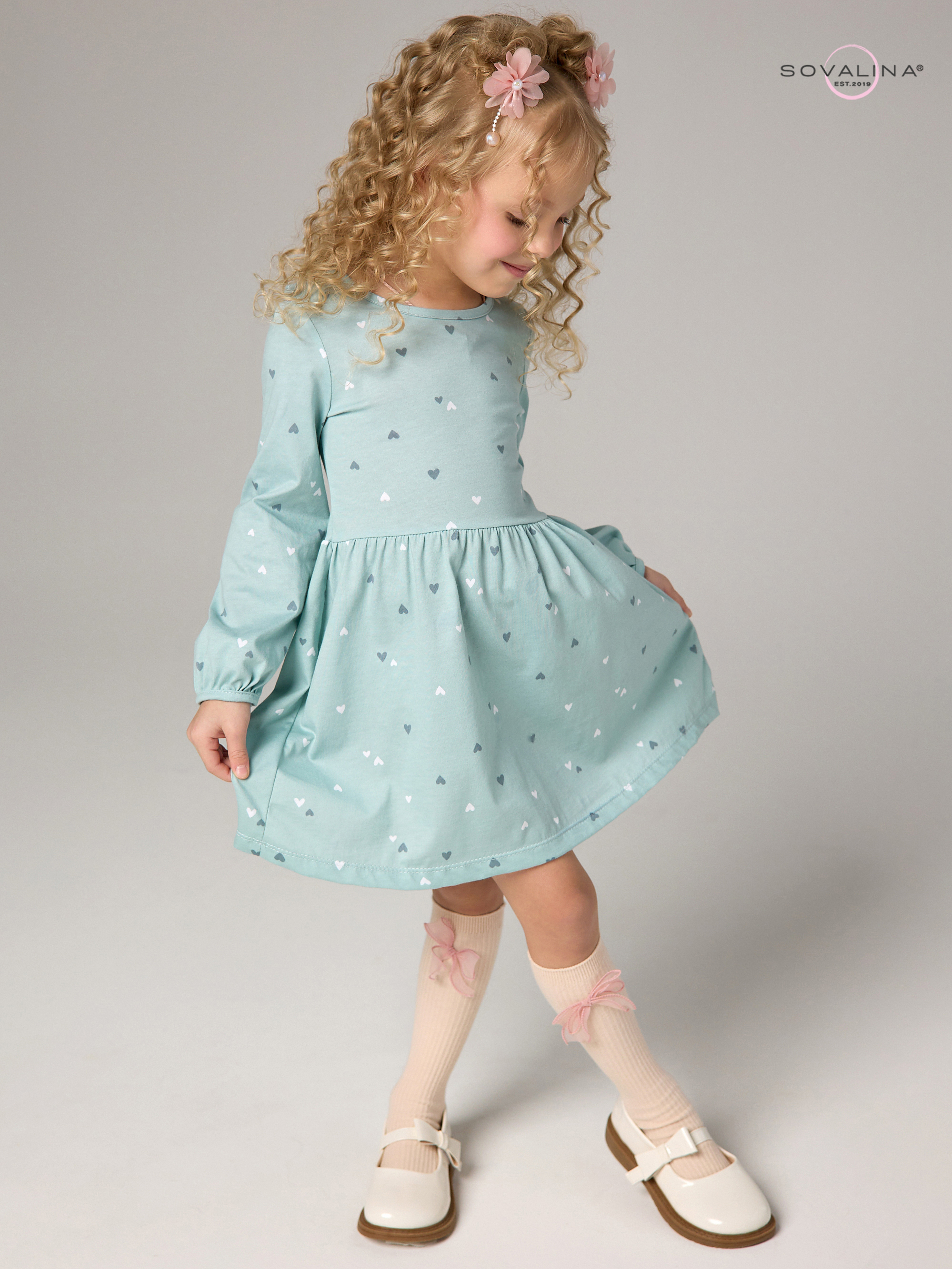 Платье Моана мятное конфетти