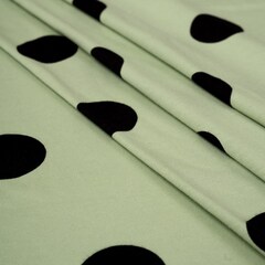 Кулирная гладь с рисунком, 100% хлопок, 150 гр/м2, св.зелёный/чёрный (20237)