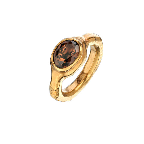 Кольцо TEMEYA позолота с дымчатым Кварцем