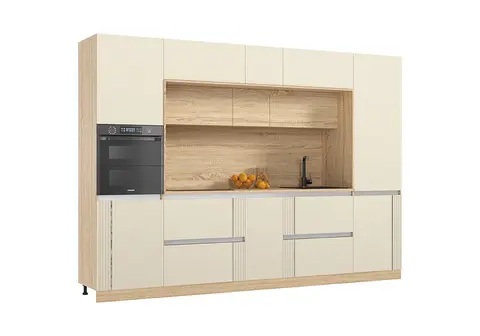 МДФ Кухня Карина №2 (Пластер Аворио, сонома)