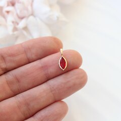 Подвеска Маркиз с красным фианитом, 14*5 мм, позолота, П387