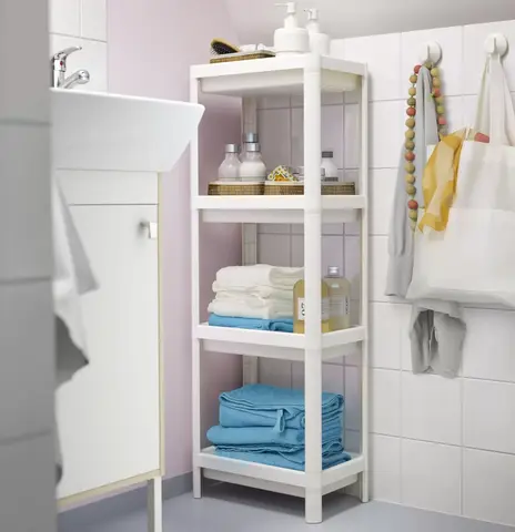 Стеллаж для ванной Alån, 36х23х100, пластик, белый