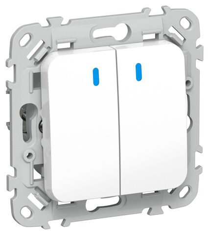 FLITE Выключ. 2-кл. с инд. 10А ВС12-1-1-ФлБ бел. IEK