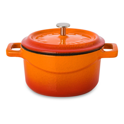 Кокотница с крышкой LAVA d10см 350мл оранжевая