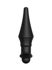 Черная перезаряжаемая анальная пробка №08 Cone-shaped butt plug - 13,5 см. - 