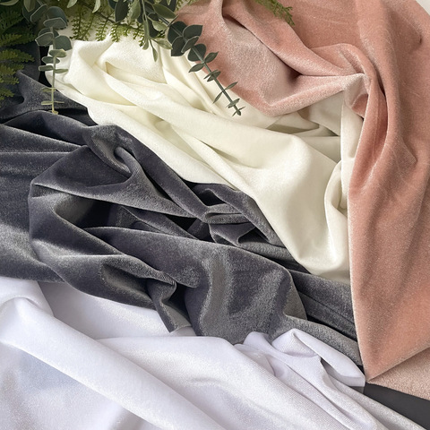 Набор ткани Бархат СТРЕЙЧ, размер 1го отреза 50*50 (+- 3) см, набор 4 цвета + 2 отреза кружева по 40 см в подарок