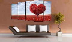 Модульная картина "Красное дерево любви"