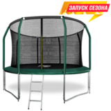 ARLAND Батут премиум 12FT с внутренней страховочной сеткой и лестницей (Dark green) фото №1