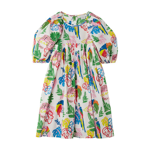 Платье Stella McCartney Kids Jungle Print Puff Sleeve