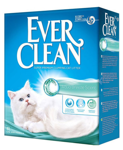 Ever Clean Aqua Breeze Scent комкующийся наполнитель с ароматом морской свежести д/кошек (6 л)