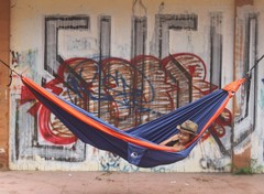 Гамак средний Ticket to the Moon Original Hammock Royal Blue/Orange