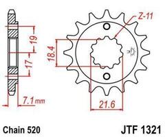 Звезда мотоциклетная JT JTF1321.13