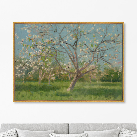 Ласло Меднянский - Репродукция картины на холсте Study of Blooming Trees in an Orchard, 1900г.