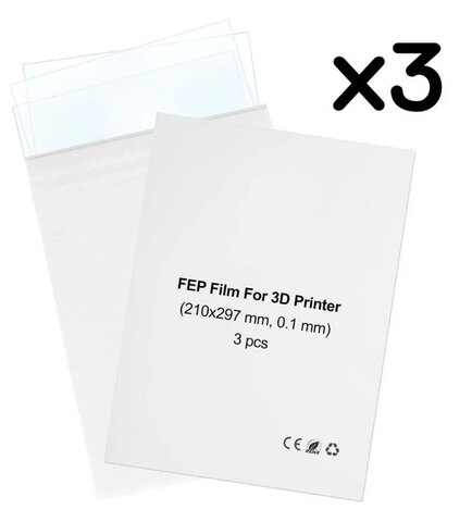 Комплект FEP-пленок SMOLA А4 для 3D принтера (210х297 мм, 100 мкм, 3 шт)