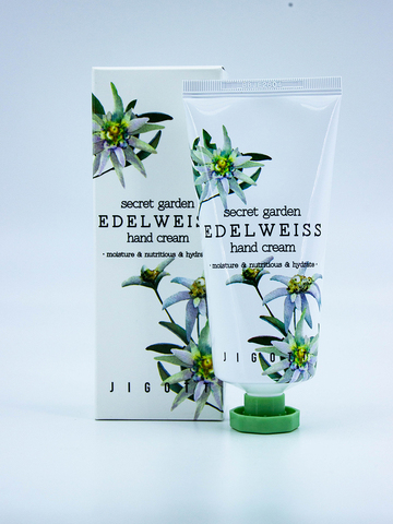 Jigott Крем для рук увлажняющий с экстрактом эдельвейса Secret Garden Edelweiss Hand Cream, 100 мл