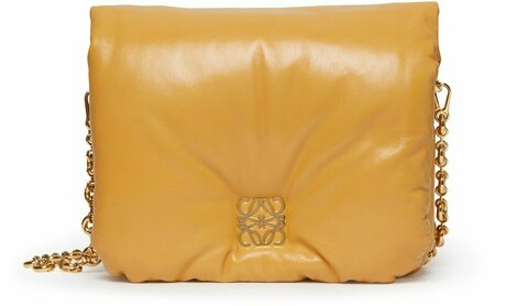 Кожаная сумка Loewe Gate желтый