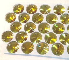 Стразы пришивные стекло Crystal риволи, Ø 14 мм