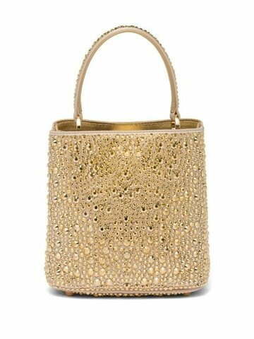 Мини-сумка Prada Duchess с кристаллами золотой