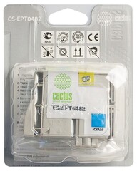 Картридж струйный Cactus CS-EPT0482 T0482 голубой (14.4мл) для Epson Stylus Photo R200, R220, R300, R320, R340, RX500, RX600, RX620, RX640