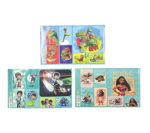 Наклейки на Листе 7 шт, в уп 20 листов, ЦЕНА ЗА УПАКОВКУ. в ассорти