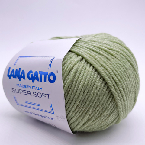 Пряжа Lana Gatto Super Soft 9067 бледный салат (уп.10 мотков)