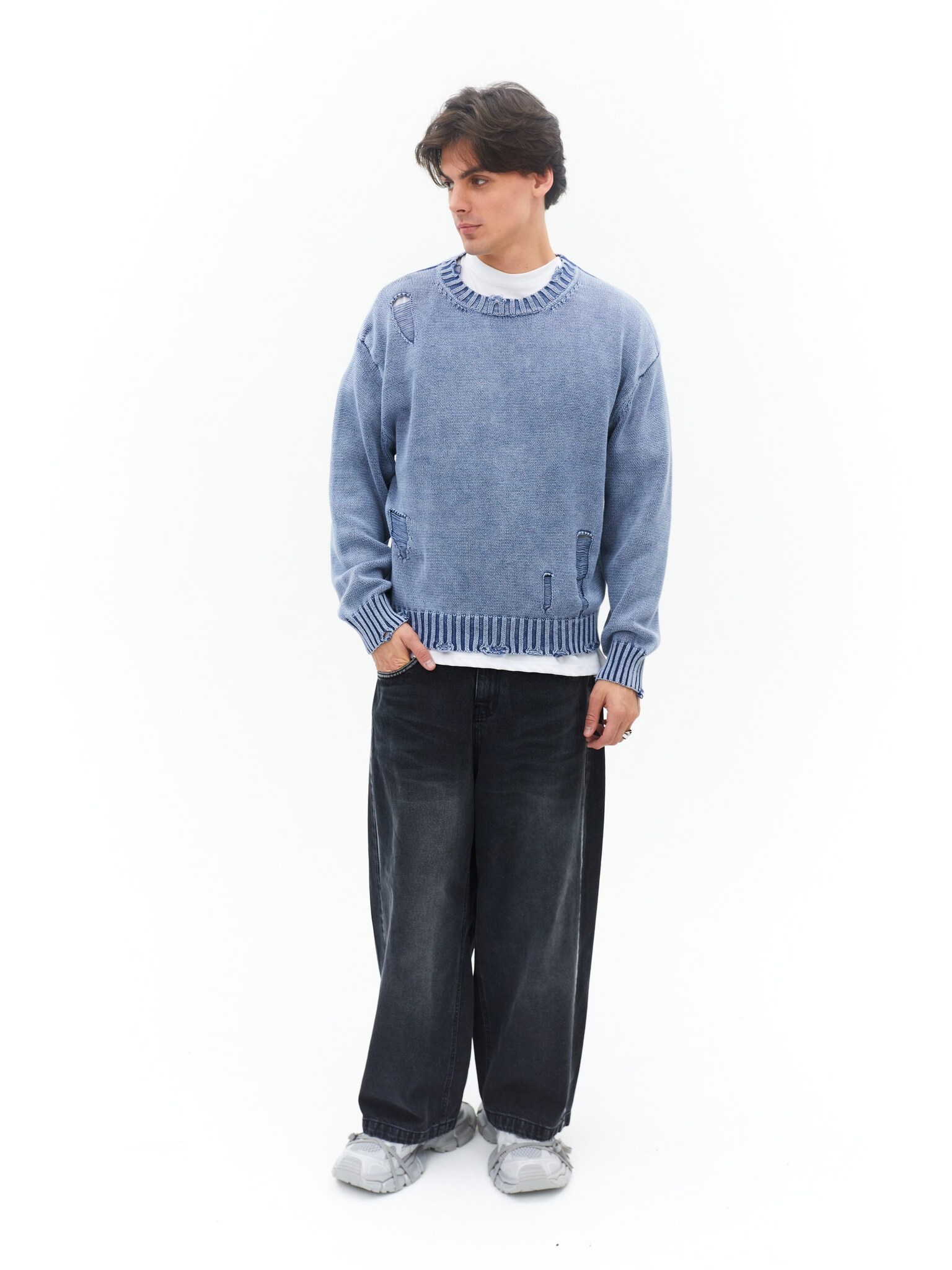 Джемпер мужской FORCE перфорация (голубой)