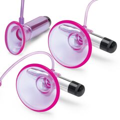 Фиолетовая вибропомпа для клитора и сосков Vibrating Nipple Suckers with Clitoral Pump and Quick Release - 