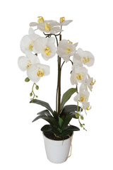 Искусственный цветок Орхидея белая в горшке Garda Decor 29BJ-170-13