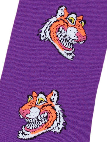 Носки с тигром фиолетового цвета оптом