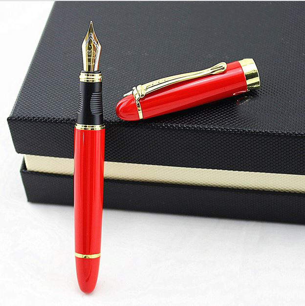 Перьевая ручка Jinhao 450, Китай. Перо М (0.75 мм), корпус металл. Цвет красный