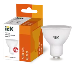 Лампа светодиодная ECO PAR16 софит 5Вт 230В 3000К GU10 IEK LLE-PAR16-5-230-30-GU10