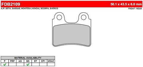 FDB2109P Тормозные колодки дисковые MOTO, блистер 2 шт