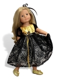 Платье из парчи и гипюра - На кукле. Одежда для кукол, пупсов и мягких игрушек.