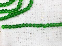 Бусины граненые Рондель, d 6 мм, (1уп=10нитей), зелёный