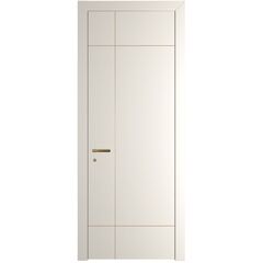 Межкомнатная дверь 44PWB перламутр белый с латунным молдингом