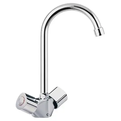Ramon Soler 7008CE08YE4 Смеситель для раковины или кухни двурычажный с поворотным изливом Хром