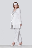 Комплект для беременных и кормящих с халатом и сорочкой 00346 белый